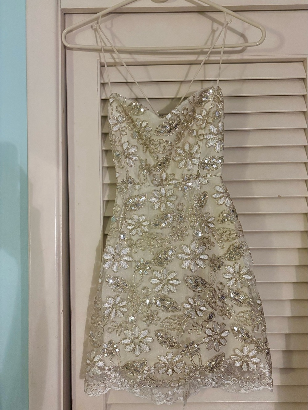 Lucy in the Sky Ivory Floral Sequin Mini Dress